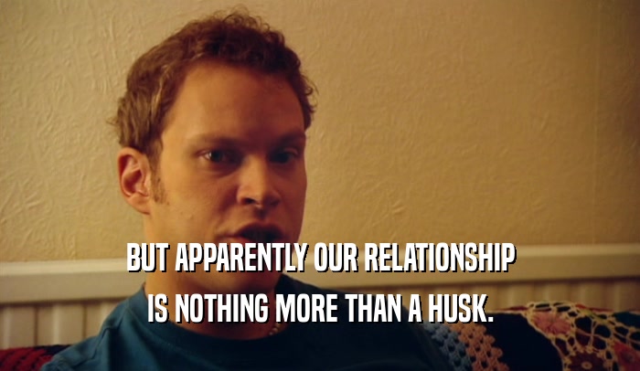 BUT APPARENTLY OUR RELATIONSHIP IS NOTHING MORE THAN A HUSK. 