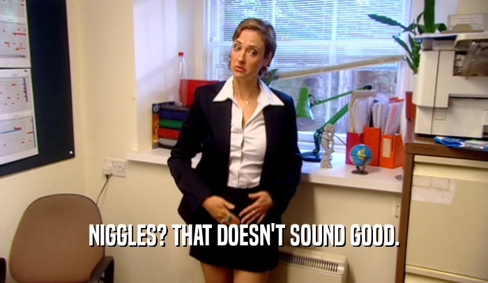 NIGGLES? THAT DOESN'T SOUND GOOD.  