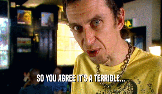 SO YOU AGREE IT'S A TERRIBLE...  