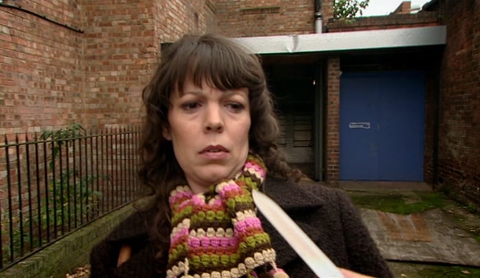 NO, IT'S NOT A KNIFE, REALLY, IT'S FOR HORSES' HOOVES, WHITTLING. 