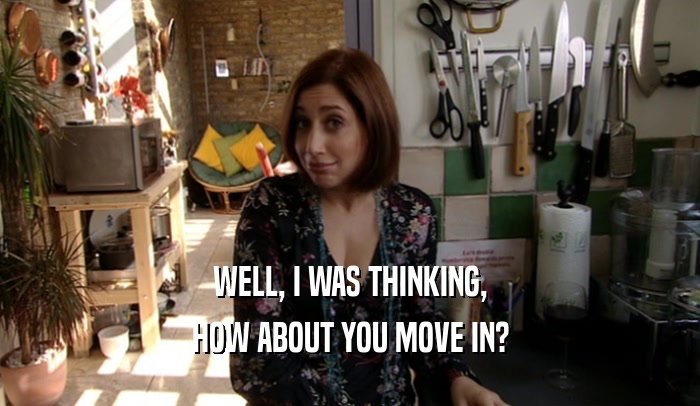 WELL, I WAS THINKING, HOW ABOUT YOU MOVE IN? 