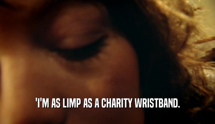 'I'M AS LIMP AS A CHARITY WRISTBAND.  
