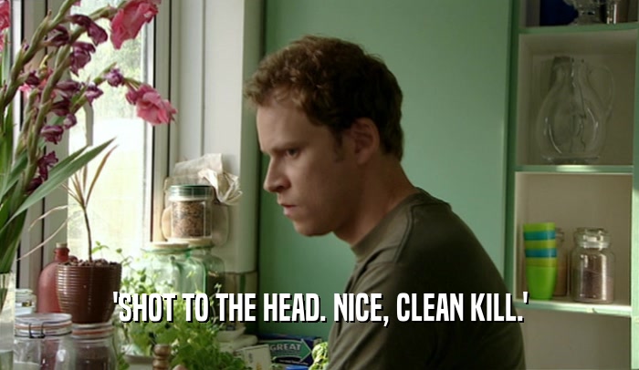 'SHOT TO THE HEAD. NICE, CLEAN KILL.'  