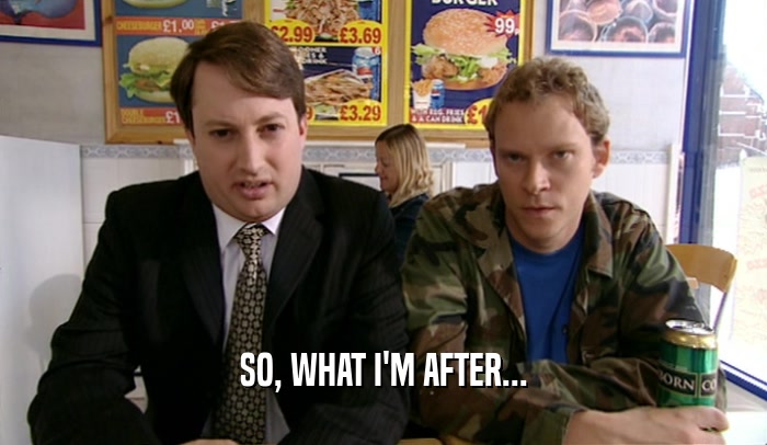SO, WHAT I'M AFTER...  