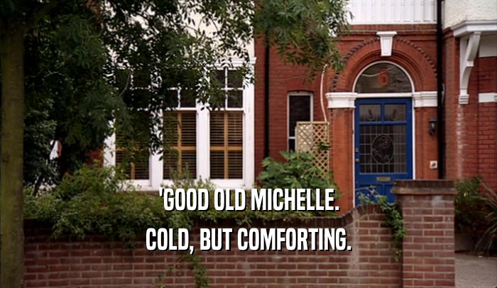 'GOOD OLD MICHELLE. COLD, BUT COMFORTING. 