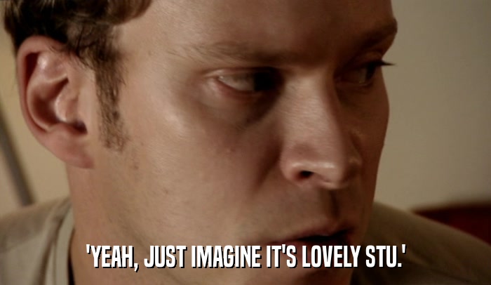 'YEAH, JUST IMAGINE IT'S LOVELY STU.'  
