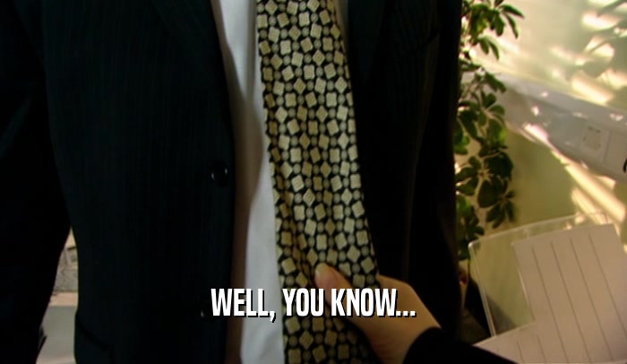 WELL, YOU KNOW...  
