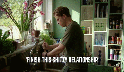 'FINISH THIS SHITTY RELATIONSHIP.  