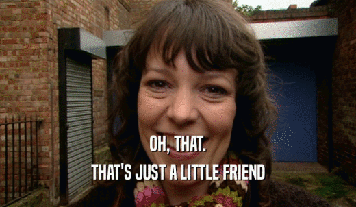 OH, THAT. THAT'S JUST A LITTLE FRIEND 
