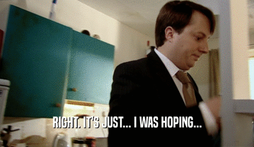 RIGHT. IT'S JUST... I WAS HOPING...  