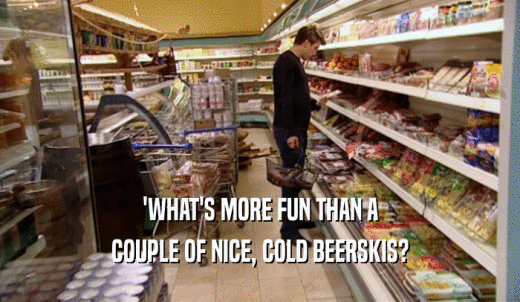 'WHAT'S MORE FUN THAN A COUPLE OF NICE, COLD BEERSKIS? 