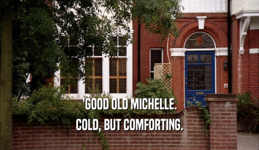 'GOOD OLD MICHELLE. COLD, BUT COMFORTING. 