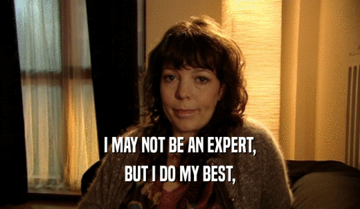 I MAY NOT BE AN EXPERT, BUT I DO MY BEST, 
