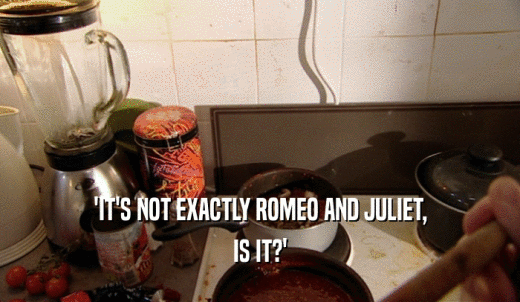 'IT'S NOT EXACTLY ROMEO AND JULIET, IS IT?' 