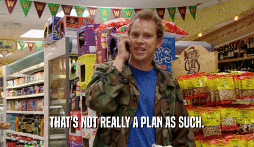 THAT'S NOT REALLY A PLAN AS SUCH.  
