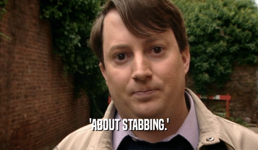 'ABOUT STABBING.'  