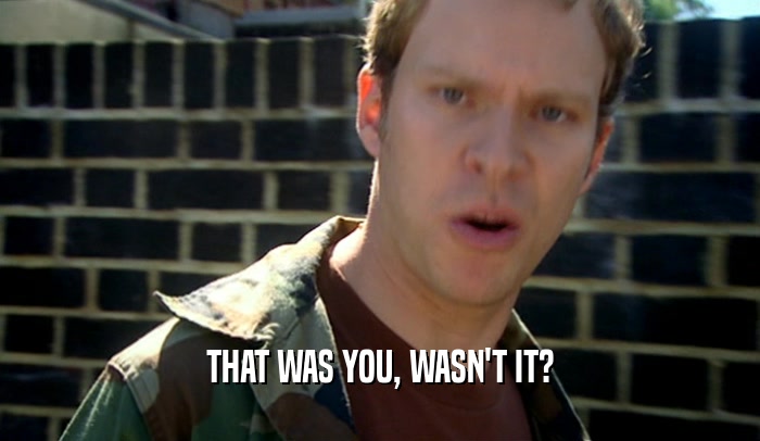 THAT WAS YOU, WASN'T IT?  