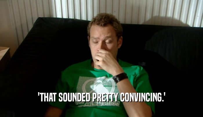 'THAT SOUNDED PRETTY CONVINCING.'  