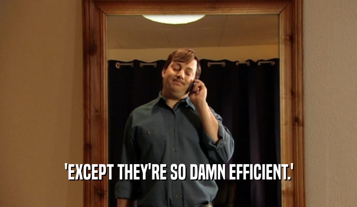 'EXCEPT THEY'RE SO DAMN EFFICIENT.'  
