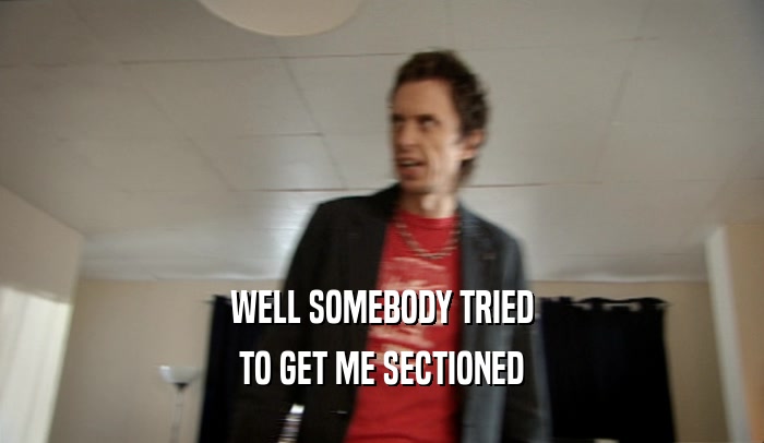 WELL SOMEBODY TRIED TO GET ME SECTIONED 