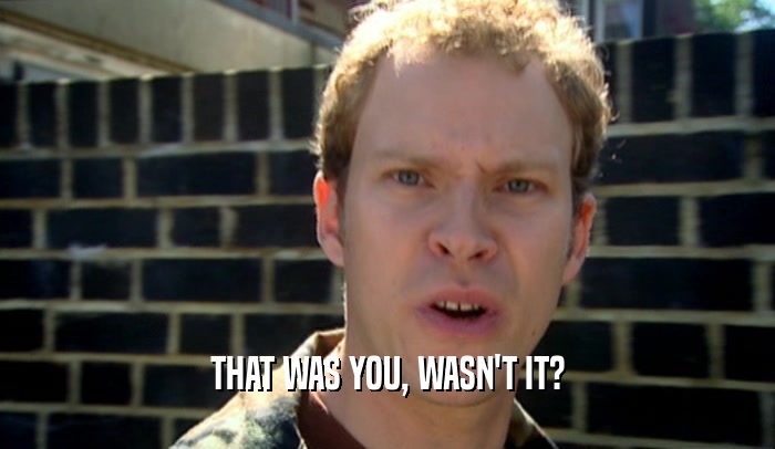 THAT WAS YOU, WASN'T IT?  