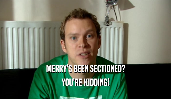 MERRY'S BEEN SECTIONED? YOU'RE KIDDING! 