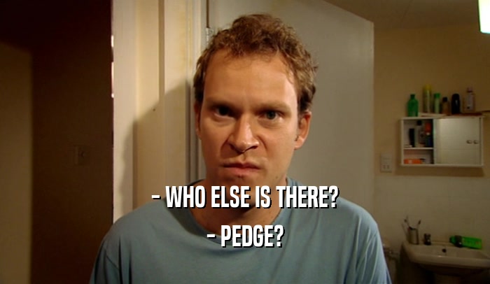 - WHO ELSE IS THERE?
 - PEDGE?
 
