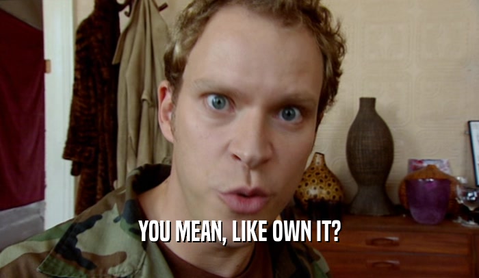 YOU MEAN, LIKE OWN IT?  