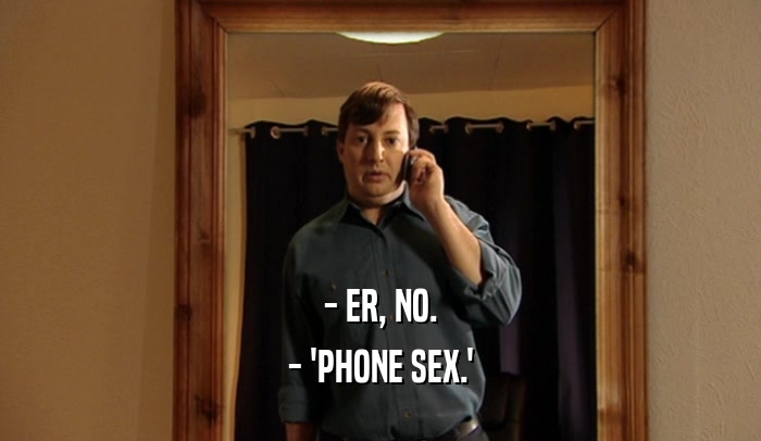 - ER, NO. - 'PHONE SEX.' 