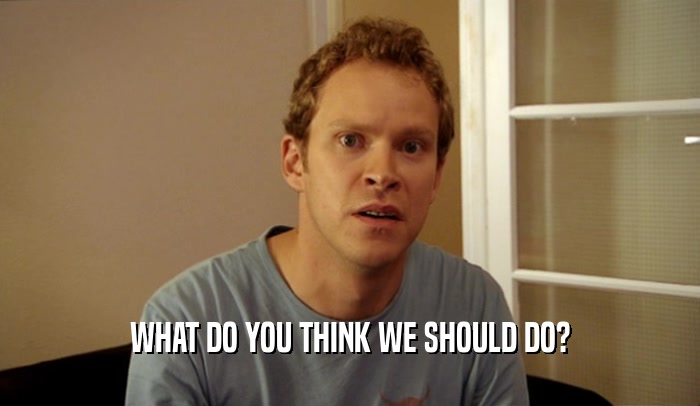 WHAT DO YOU THINK WE SHOULD DO?  