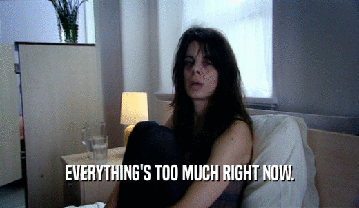 EVERYTHING'S TOO MUCH RIGHT NOW.  
