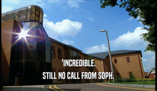 'INCREDIBLE. STILL NO CALL FROM SOPH. 