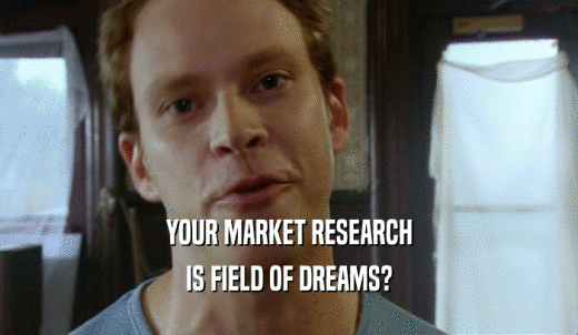 YOUR MARKET RESEARCH IS FIELD OF DREAMS? 