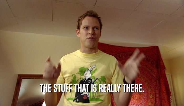 THE STUFF THAT IS REALLY THERE.  