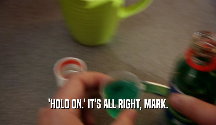 'HOLD ON.' IT'S ALL RIGHT, MARK.
  