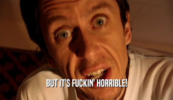 BUT IT'S FUCKIN' HORRIBLE!  