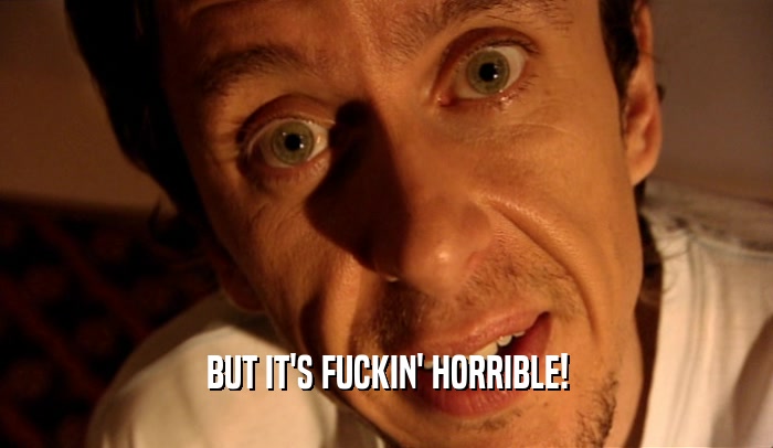 BUT IT'S FUCKIN' HORRIBLE!  
