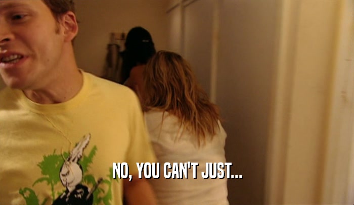 NO, YOU CAN'T JUST...  