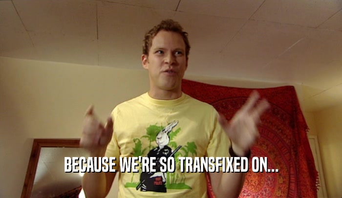 BECAUSE WE'RE SO TRANSFIXED ON...  