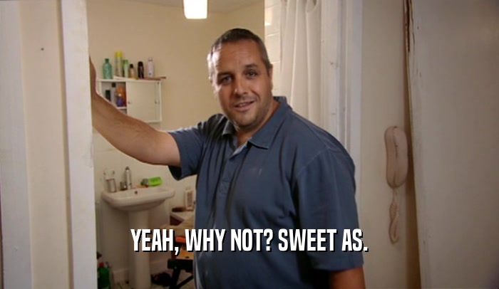 YEAH, WHY NOT? SWEET AS.  