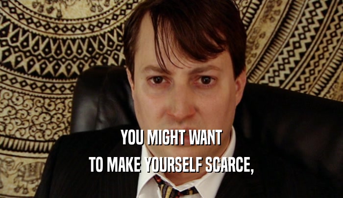 YOU MIGHT WANT TO MAKE YOURSELF SCARCE, 