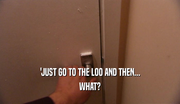 'JUST GO TO THE LOO AND THEN... WHAT? 