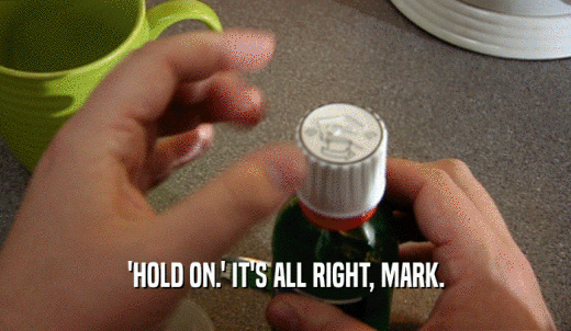 'HOLD ON.' IT'S ALL RIGHT, MARK.  