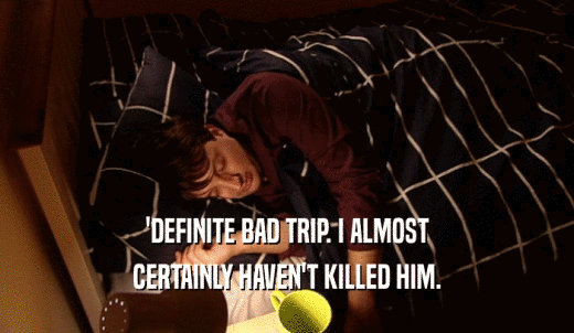 'DEFINITE BAD TRIP. I ALMOST CERTAINLY HAVEN'T KILLED HIM. 