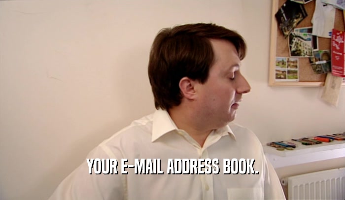 YOUR E-MAIL ADDRESS BOOK.  