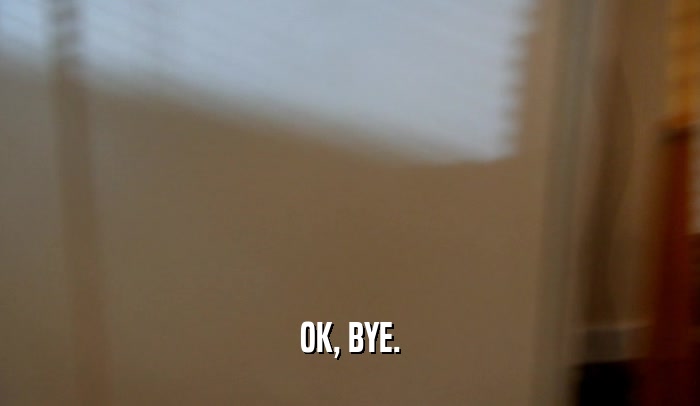OK, BYE.  