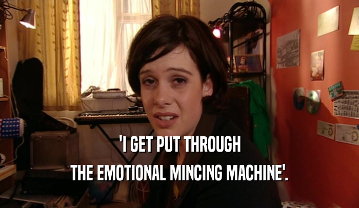 'I GET PUT THROUGH
 THE EMOTIONAL MINCING MACHINE'.
 