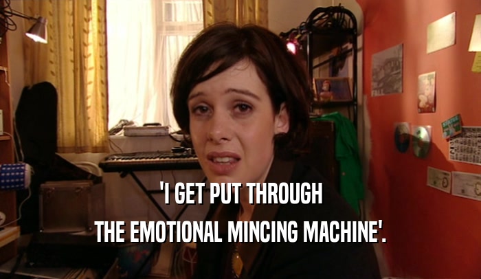 'I GET PUT THROUGH
 THE EMOTIONAL MINCING MACHINE'.
 