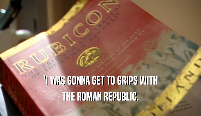 'I WAS GONNA GET TO GRIPS WITH THE ROMAN REPUBLIC. 