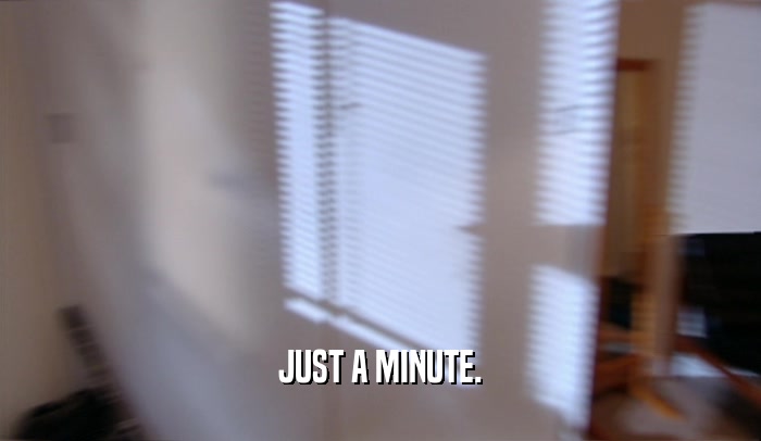 JUST A MINUTE.  